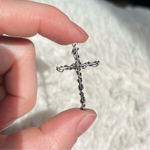 Silver Wrapped Cross Pendant